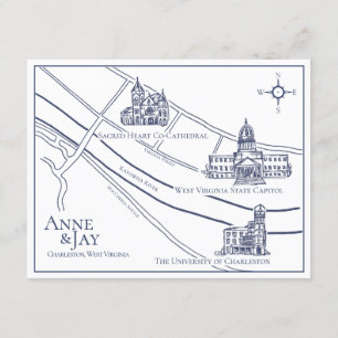 Formale Navy-Details Karte ohne Rand Charleston Rü