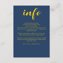 Formale Navy- und Gold-Hochzeit Begleitkarte