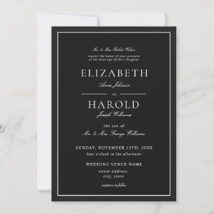 Formale Pflaumen Hochzeit Klassische Acryl-Hochzei Einladung