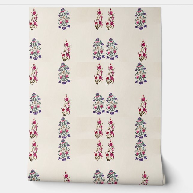 Formale Retro-Optik beige rosa lila Tapete (Abrollen)