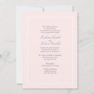 Formale rosa Hochzeitseinladung geschiedener Elter Einladung
