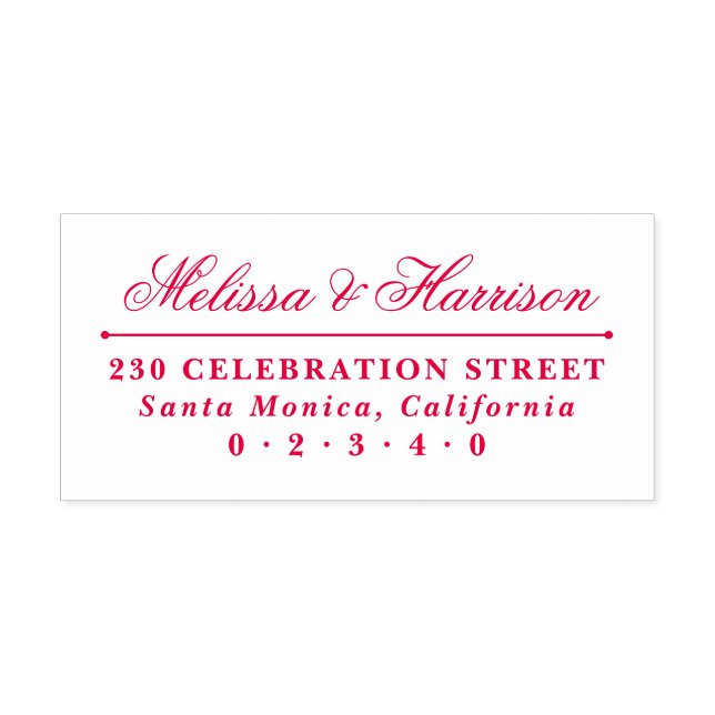 Formale Rücksendeadresse für elegante Script-Hochz Permastempel (Design)