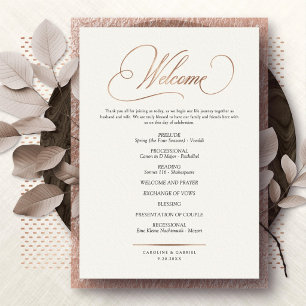 Formale Schrift Kalligrafie Hochzeitsprogramm Folieneinladung