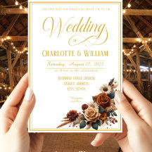 Formale Schriftliche Rustikale Florale Hochzeit