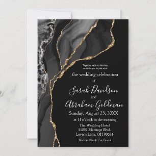 Formale schwarze Anzug-Hochzeitseinladungen - Schw Einladung