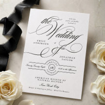 Formale schwarze Hochzeit im großen Skript-Stil