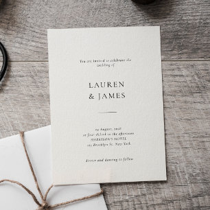 Formale schwarze und weiße Hochzeitseinladung im S Einladung