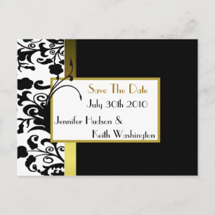 Formale Schwarzweiss-Save the Date Postkarte