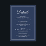 Formale traditionelle Elegant Navy Blue Wedding Begleitkarte<br><div class="desc">Traditionell marineblaue Hochzeitskassenkarte mit einem einfachen Design mit "Details" in einer eleganten Kalligraphie innerhalb eines dünnen Randes. Die Vorlage ermöglicht Ihnen,  wichtige Informationen über Ihren besonderen Tag zu teilen. Dieses klassische Design ist perfekt für eine formelle Hochzeit.</div>