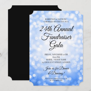 Formale Unternehmens-Fundraiser-Party Navy Lights Einladung