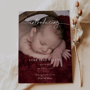Formale Vorstellungs-Foto-Baby-Ankündigungskarte