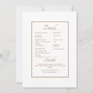 Formale Website-Hochzeitsdetails in Weißgold-Text Einladung