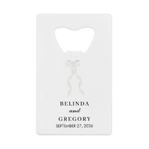 Formale weiße Schleifenband elegante Hochzeit Geldbeutel Flaschenöffner