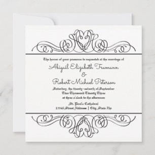 Formaler Blumenschwung - Hochzeitseinladung Einladung