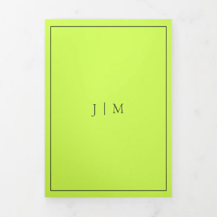 Formaler einfacher Rahmen modern Cyber Lime Jet Bl Dreifach Gefaltete Karte