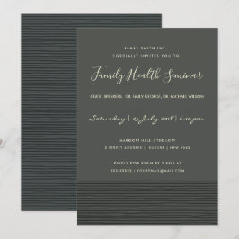 FORMALES BLACK SKETCH STRIPE LINE TALK SEMINAR EVE EINLADUNG