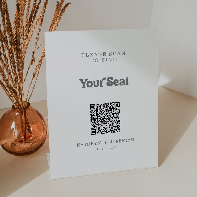 Formales einfaches Sitzplan-QR-Code Sockelschild (Von Creator hochgeladen)