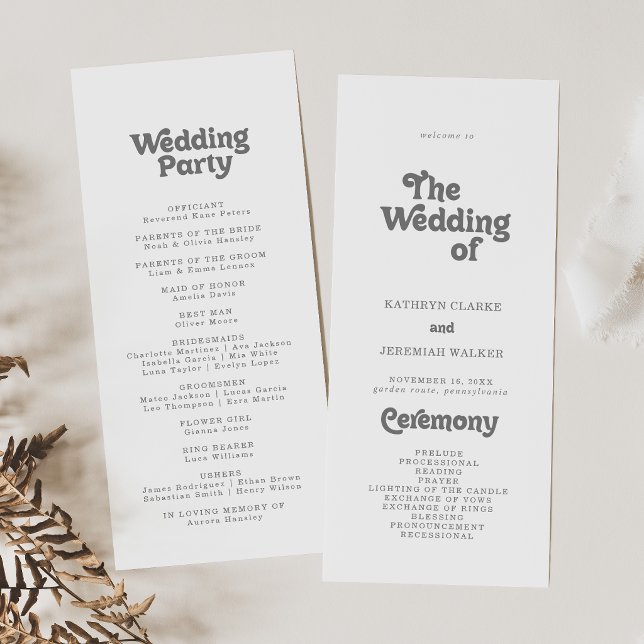 Formales einfaches Tea-Length-Hochzeitsprogramm Programm (Von Creator hochgeladen)