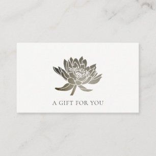 FORMALES FALSCHES SILBER-LOTUS-BLUMEN-GESCHENKZERT VISITENKARTE