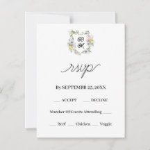 Formales florales Monogramm-Wappen Hochzeit
