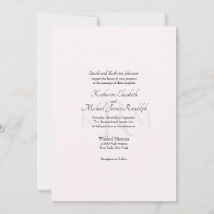 Formales Hochzeitsmonogramm Brauteltern Rosa II Einladung