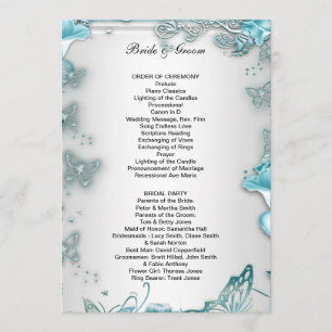 Formales Hochzeitsprogramm Blau Programm