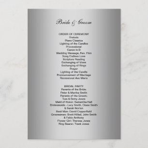 Formales Hochzeitsprogramm Programm