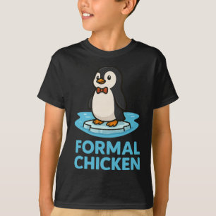 Formales Huhn Lustiger Pinguin Auf Eis Tierwitz Pu T-Shirt
