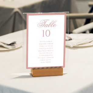Formales klassisches staubiges Rosen-Hochzeits-Sit Tischnummer