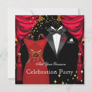 Formales Party Elegant Tuxedo Rotes Dress Event 2 Einladung
