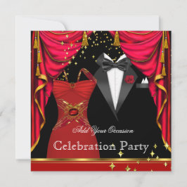 Formales Party Elegant Tuxedo Rotes Dress Event Einladung