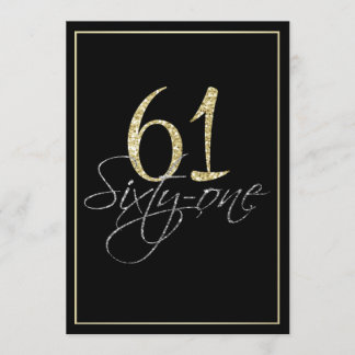 Formales silbernes Schwarzes und Gold61. Einladung