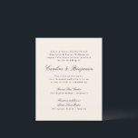 Formales Skript Elfenbeinhochzeit Einladung<br><div class="desc">Förmliche Klassische Schrift Elegante Einladung zur Hochzeit in Elfenbein und Schwarz</div>