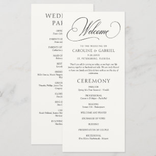 Formales Skript-Kalligrafie-Hochzeitsprogramm