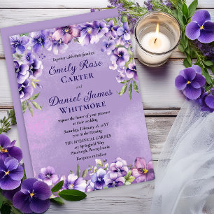 Formales violettes Blumen- Abendhochzeit Einladung