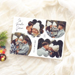 Formas Divertidas | Collage de Navidad 5 Fotos Feiertagskarte<br><div class="desc">¡Comparta la alegría de las fiestas con estas tarjetas de Navidad moderas y únicas! El frente presenta cuatro fotos en formas divertidas, hay un círculo, un arco, una flor y un rechteckángulo ondulado. El nombre de su familia aparece en una caligrafía moderna en la esquina superior izquierda, mientras que la...</div>