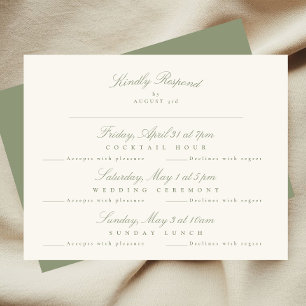 Format Grünes Elegantes Skript Formelles Multi-Eve RSVP Karte