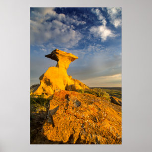 Formation von geschnittenen Badlands in Kurzem Gra Poster