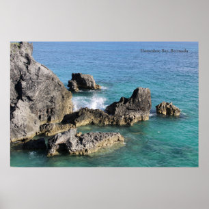 Formationen von Horseshoe Bay Rock, Bermuda Poster