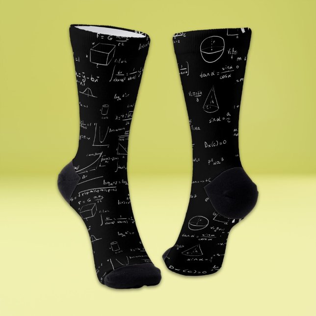 Formel-Gleichungsmuster für Black Math Teacher Socken (Von Creator hochgeladen)