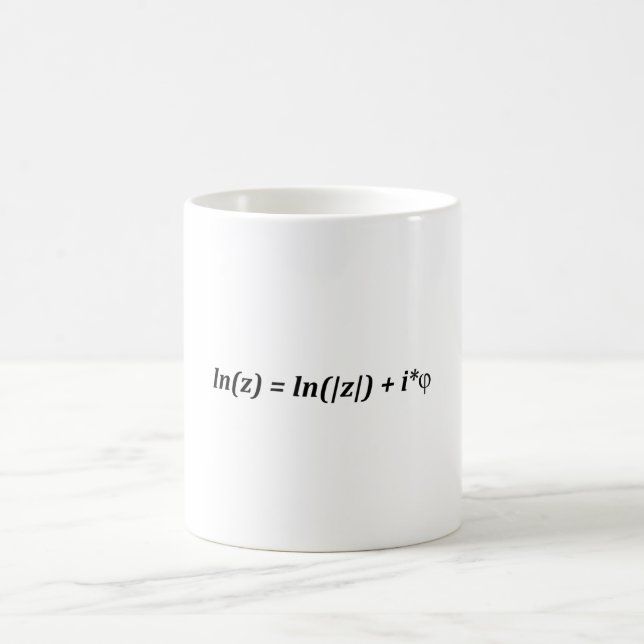 Formel Mathematical ln(z) = ln(|z|) + i*j Kaffeetasse (Mittel)