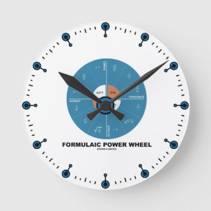 Formel-Power-Rad (Physik-Gleichungen) Runde Wanduhr