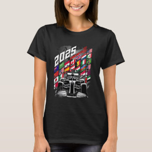 Formel Racing Circuit Zeitplan Gear 2025 Grand Pr T-Shirt