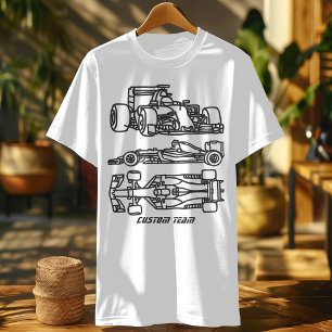 Formel-Rennens-Blueprint Benutzerdefiniertes Motor T-Shirt