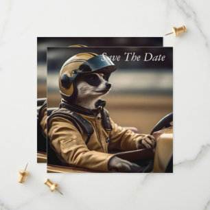 Formel Spaß: Beruflicher Rennfahrer für Meerkat Save The Date