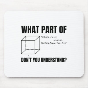 Formel Volumen eines Würfels! Lustige Mathematik Mousepad