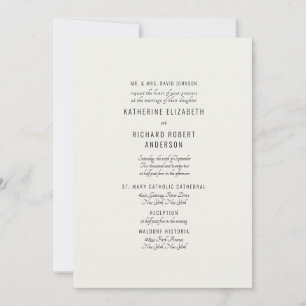 Formell Creme Zwei Orte Brauteltern Einladung