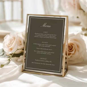 Formell klassische Border Olive Schrift Elegante H Menükarte