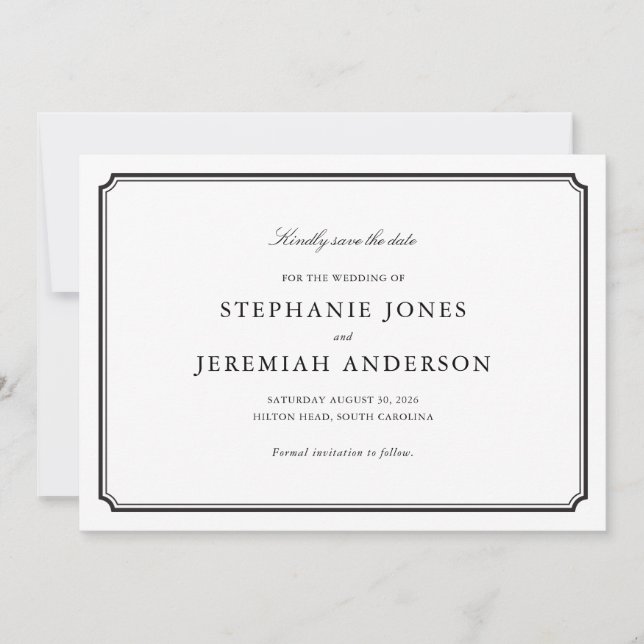 Formell Save the Date Einladung (Vorderseite)