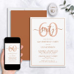 Formelle 60. Geburtstag Terracotta Klassische Schr Einladung<br><div class="desc">Feiern Sie die großen 6-0 im Stil! Nehmen Sie Ihre Geburtstagsfeier mit dieser formalen 60. Geburtstagsfeier Terracotta Classic Script Einladung auf die nächste Stufe. Mit einer klassischen Terrakotta-Textbox auf weißem Hintergrund können personalisierte Details in einer modernen, handgeschriebenen Kalligraphie enthalten werden. Hinzu kommt noch ein wenig Raffinesse mit Terrakotta-Textur auf der...</div>